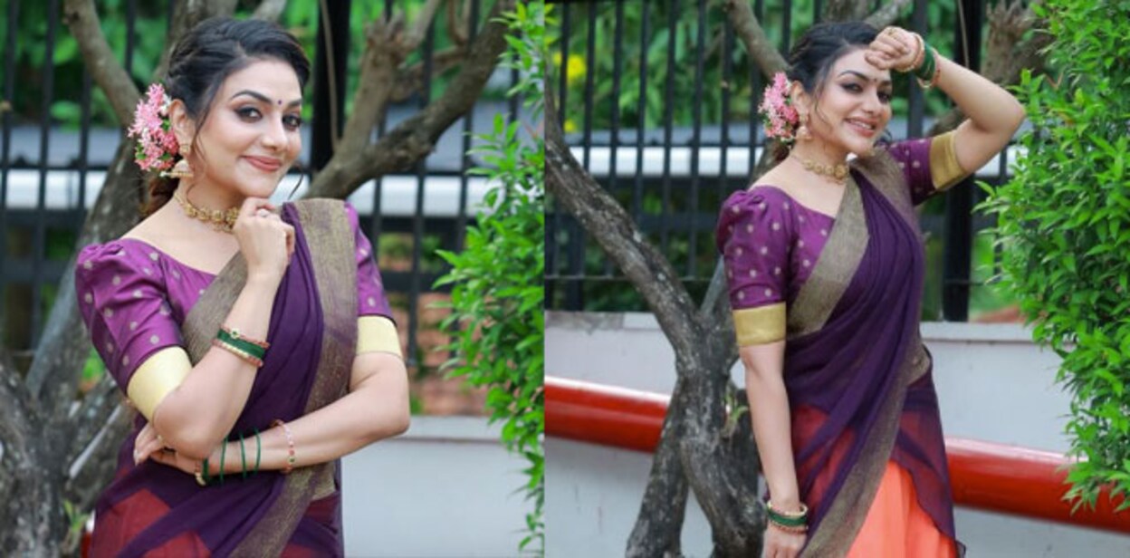 ദാവണി പെണ്ണാളേ....! നാടൻ പെണ്ണായി, നിറ ചിരിയോടെ റിമി: ചിത്രങ്ങ ...