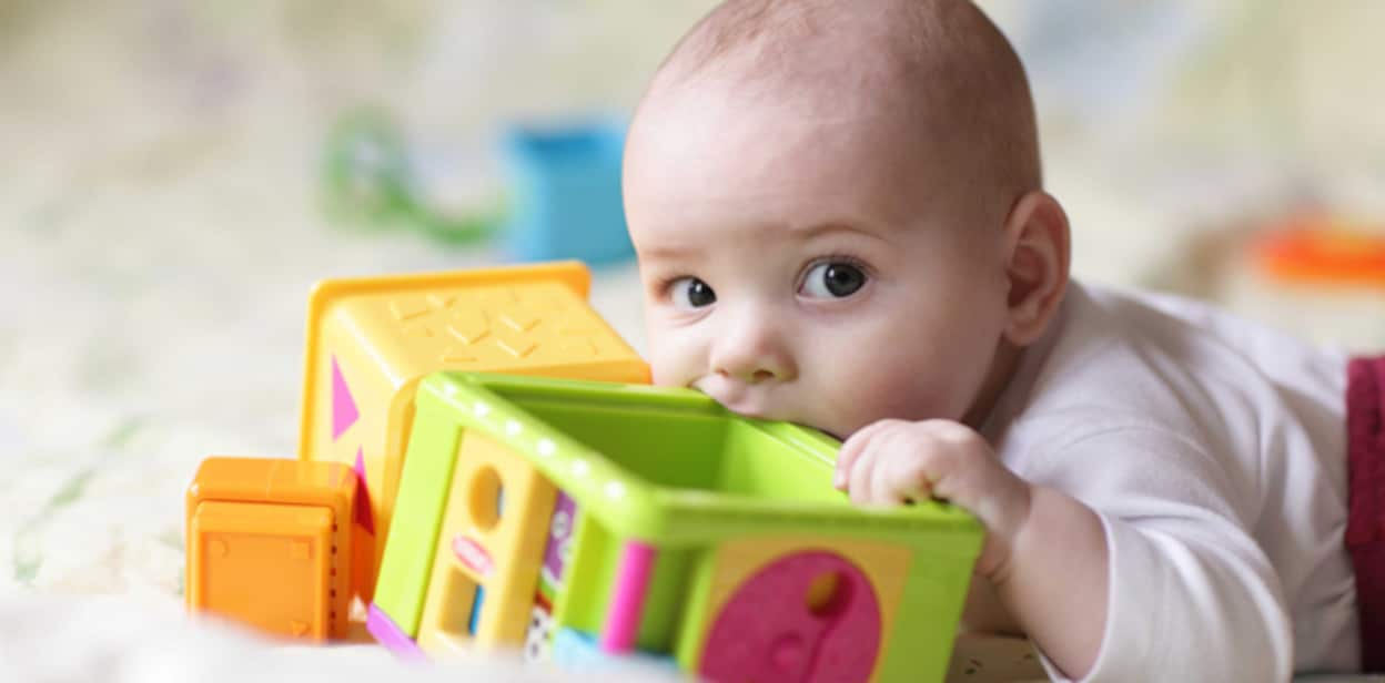 Baby bites toy block
