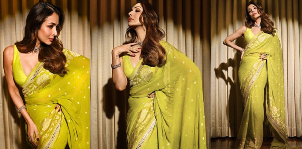 malaika-green-saree