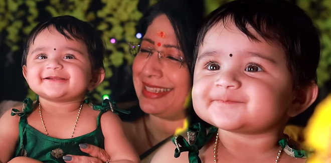 lakshmi-nair-granddaughter-first-vishu-celebration