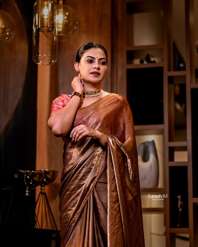 anusree-golden-saree-2 anusree-golden-saree-2