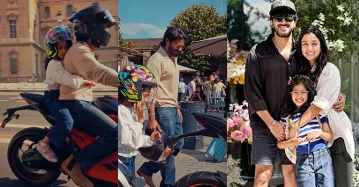 dulquer-salman-and-daughter-bike