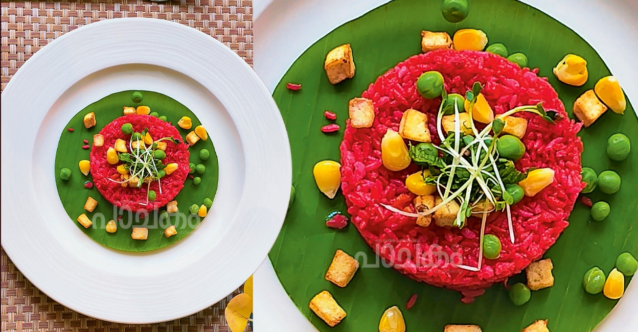 Beetrootpaneerrice