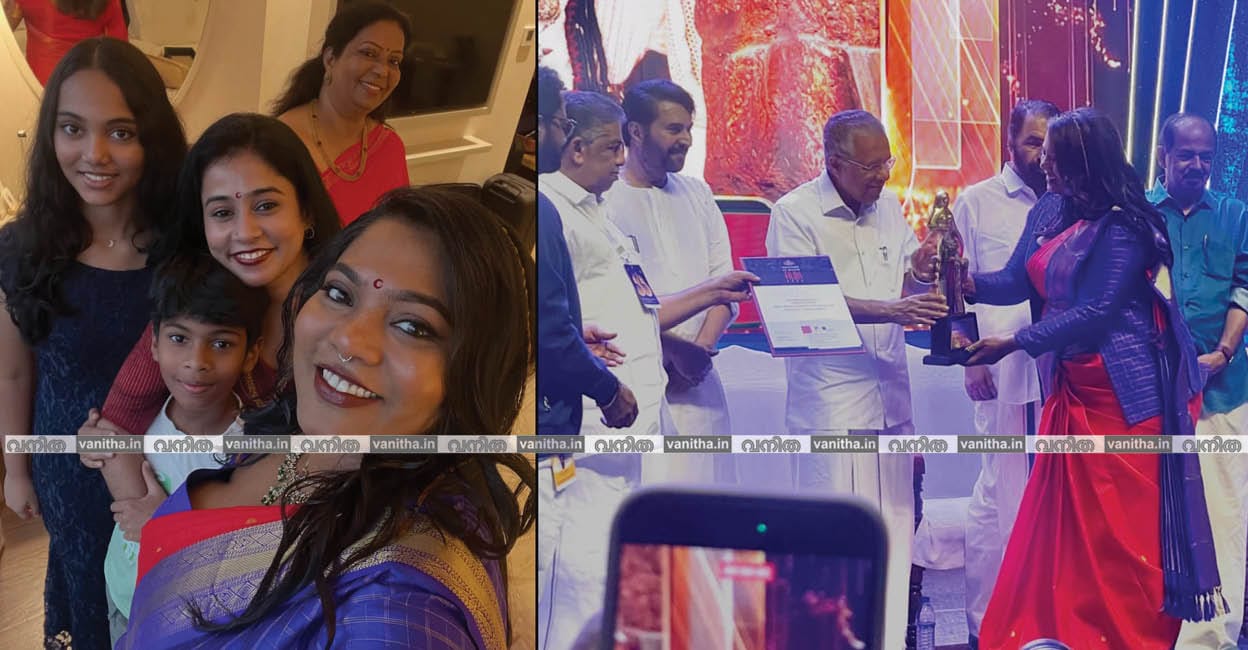 മികച്ച ഡബ്ബിങ് ആർട്ടിസ്റ്റിനുള്ള സംസ്ഥാന ചലച്ചിത്ര പുരസ്കാരം മുഖ്യമന്ത്രിയിൽ നിന്നു സ്വീകരിക്കുന്ന സയനോര (ഫോട്ടോ കടപ്പാട്: സയനോരയുടെ ഇൻസ്റ്റഗ്രാം)