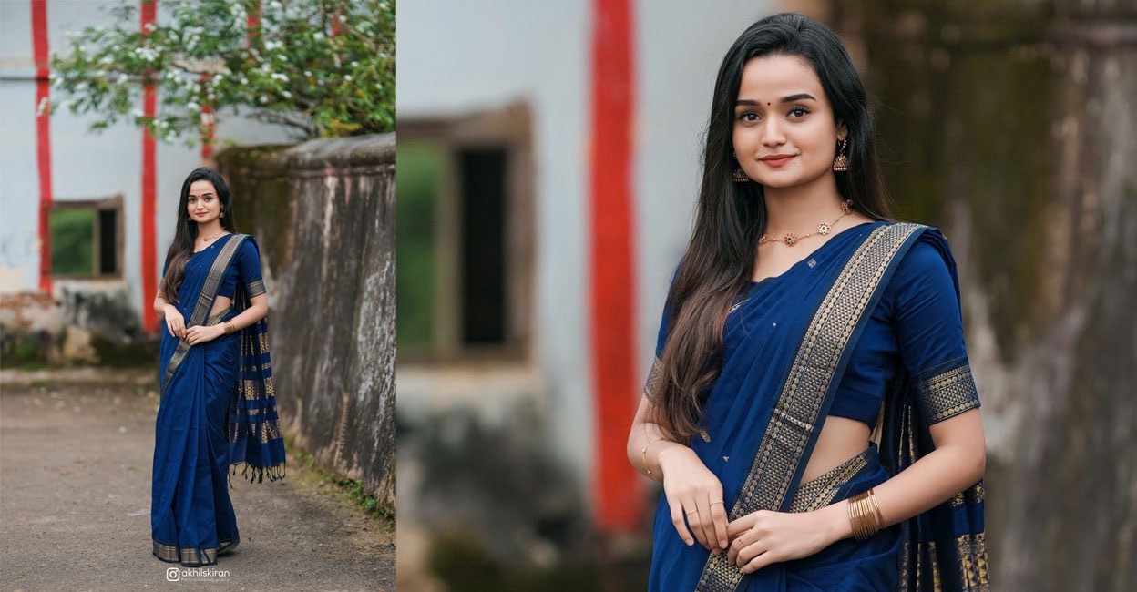 meenakshi-anoop-saree-look