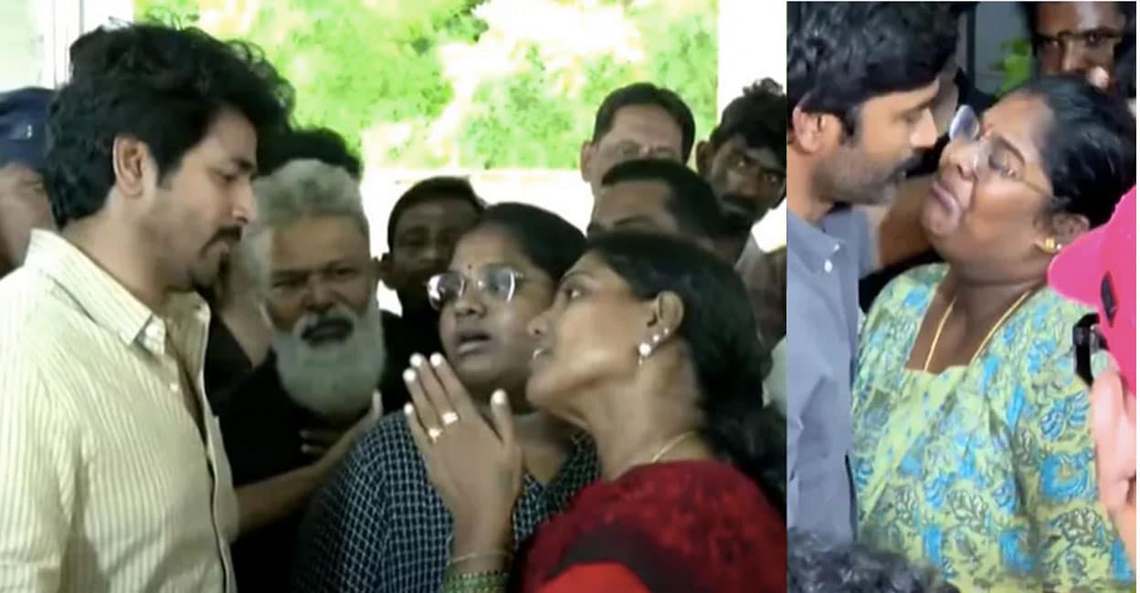 dhanush-sk റോബോ ശങ്കറിന്റെ കുടുംബത്തെ ആശ്വസിപ്പിക്കുന്ന ധനുഷും ശിവകാർത്തികേയനും. ചിത്രത്തിനു കടപ്പാട്: : www.x.com/ThanthiTV