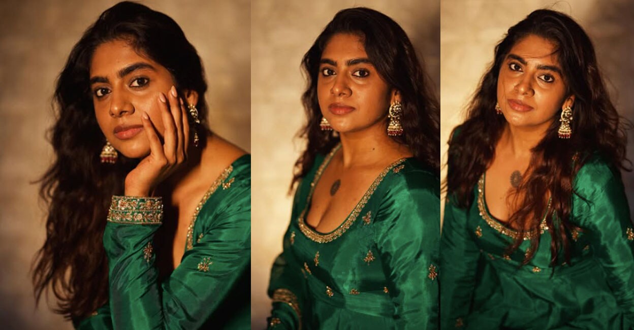 nimisha-sajayan-green-dress