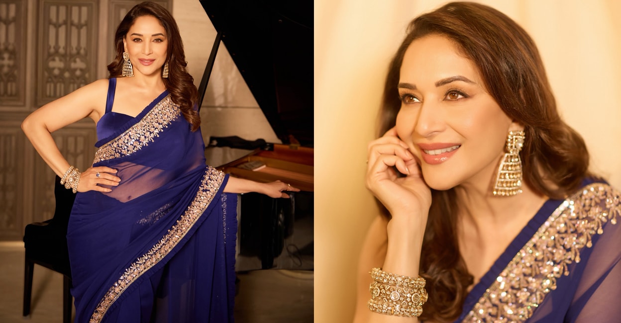 madhuri-dixit-in-blue-saree-fashion madhuri-dixit-in-blue-saree-fashion