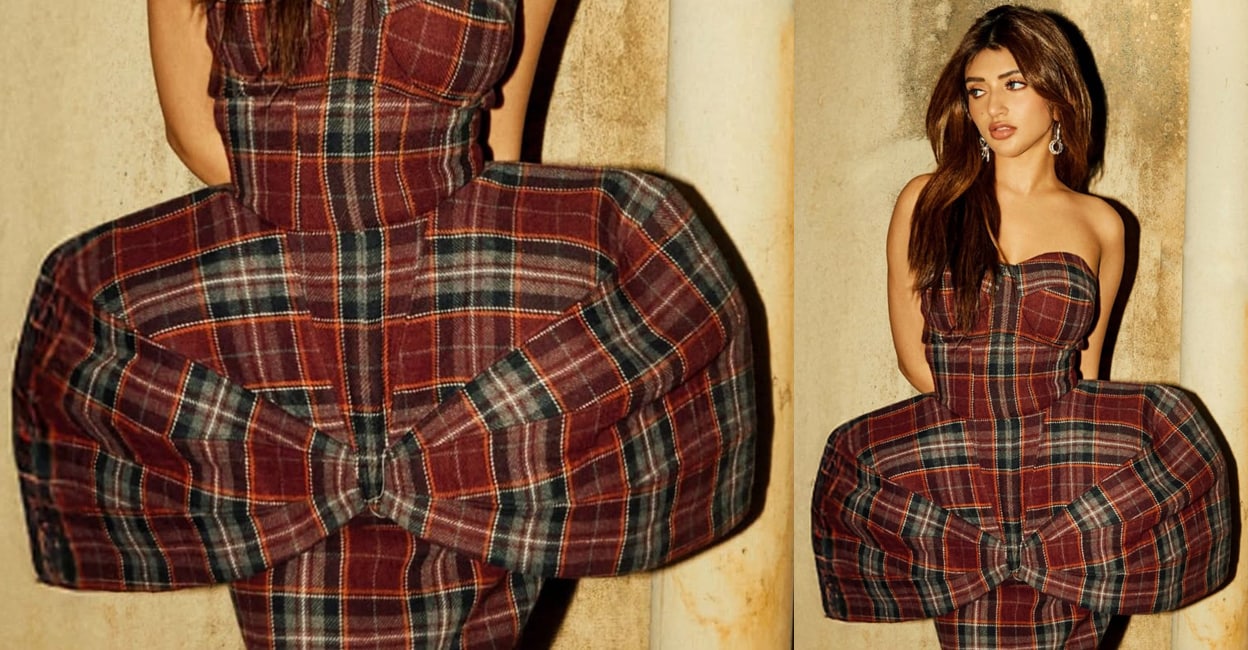 Sreeleela-tartan-outfit-viral