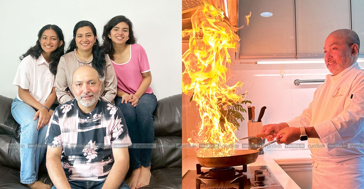 ഷെഫ് ജസ്റ്റിന്‍ പോൾ ഭാര്യ നിവ്യയ്ക്കും മക്കൾ നിറ്റാന്യയ്ക്കും ജിറ്റാന്യയ്ക്കുമൊപ്പം