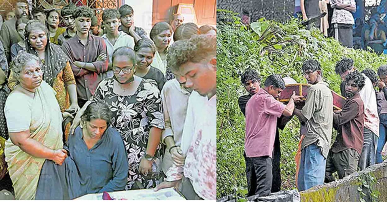 കൊല്ലപ്പെട്ട അലന്റെ മൃതദേഹം മാതൃസഹോദരിയുടെ വലിയവിളയിലെ വീട്ടിൽ പൊതുദർശനത്തിന് വച്ചപ്പോൾ. 