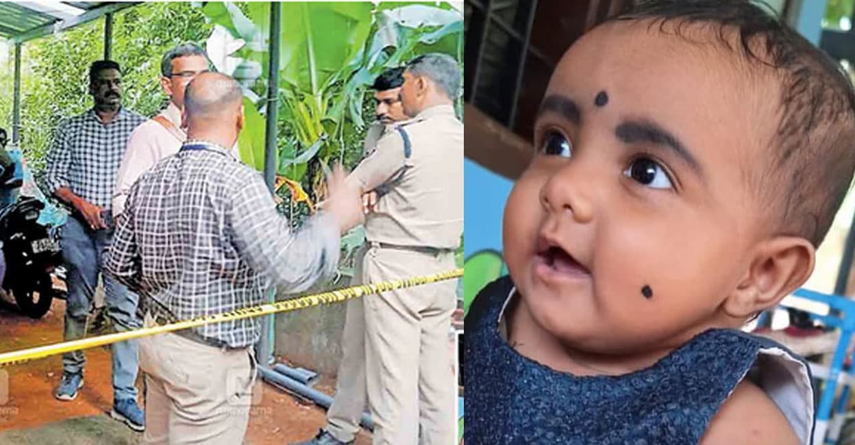 ആറുമാസം പ്രായമായ പെൺകുഞ്ഞിനെ കൊല്ലപ്പെട്ട നിലയിൽ കണ്ടെത്തിയ കറുകുറ്റി കരിപ്പാലയിൽ വീട്ടിൽ ശാസ്ത്രീയ കുറ്റാന്വേഷണ വിഭാഗം പരിശോധന നട‌ത്തുന്നു