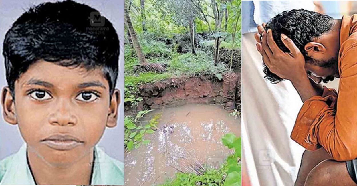 drown-accident അപകടത്തിൽപെട്ട സരുൺ, മരിച്ച സരുണിന്റെ പിതാവ് സുരേഷ് ജൂബിലി മിഷൻ ആശുപത്രിയിലെ അത്യാഹിത വിഭാഗത്തിന് മുൻപിൽ. ചിത്രം: മനോരമ (വലത്ത്)
