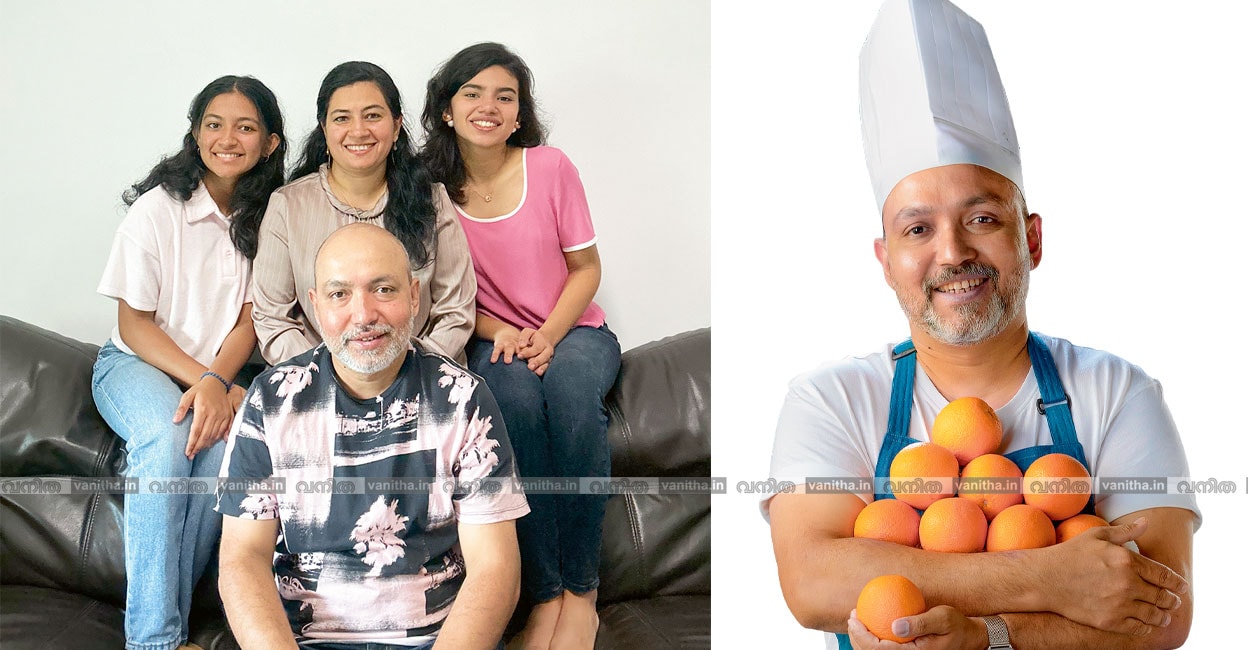 chef-justin ഷെഫ് ജസ്റ്റിന് പോൾ ഭാര്യ നിവ്യയ്ക്കും മക്കൾ നിറ്റാന്യയ്ക്കും ജിറ്റാന്യയ്ക്കുമൊപ്പം